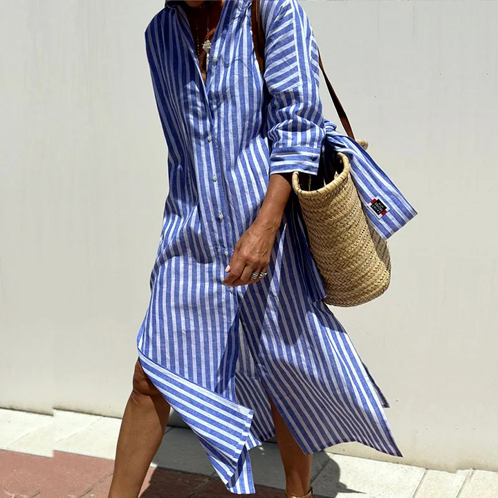 LILY | Stylish Striped Shirt Dress